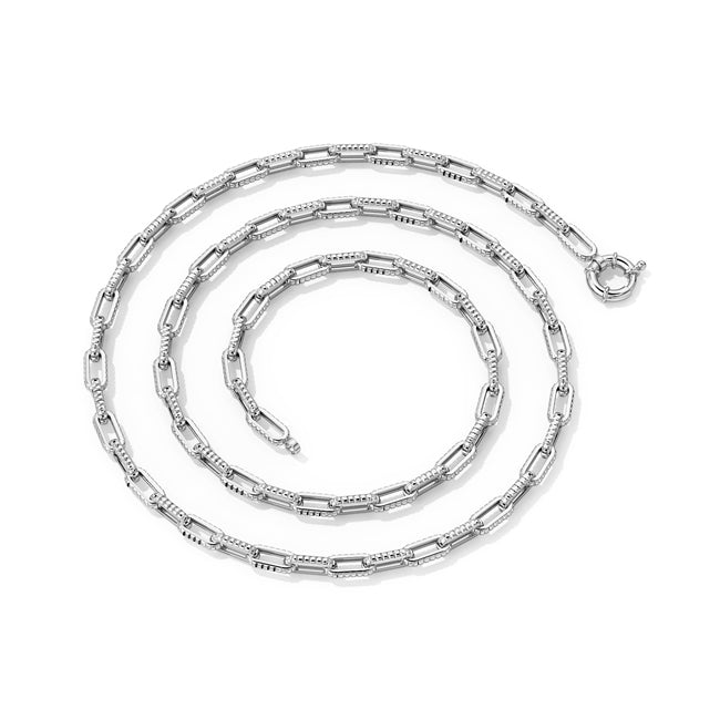 14k Solid White Gold Regency Necklace (12.0.gr.tw) - JewelryNest
