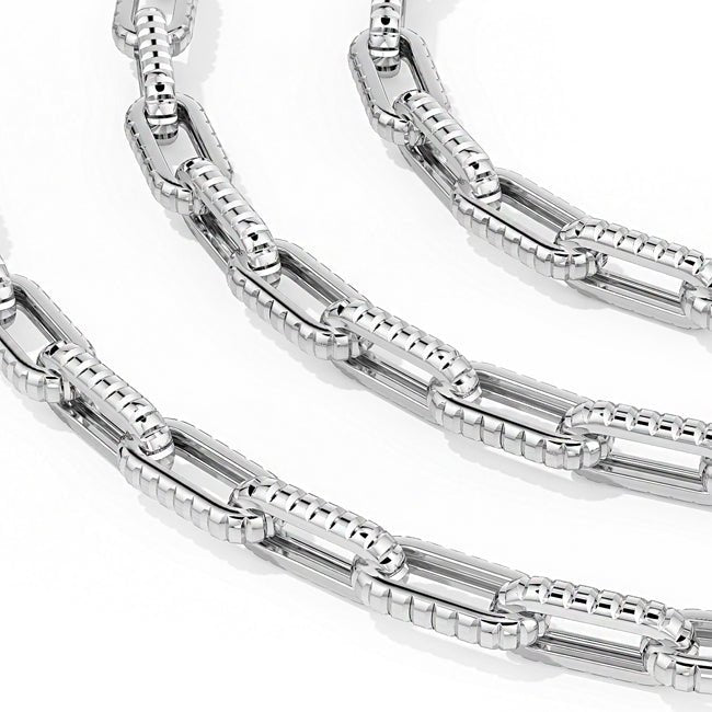 14k Solid White Gold Regency Necklace (12.0.gr.tw) - JewelryNest