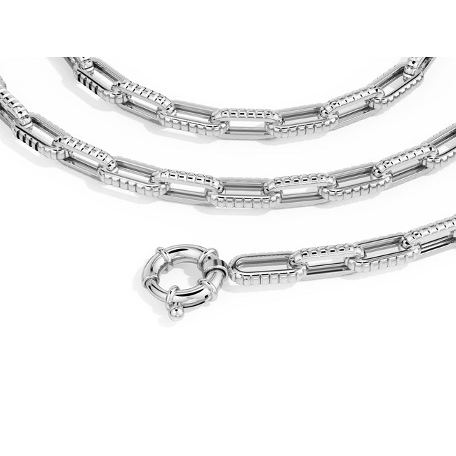 14k Solid White Gold Regency Necklace (12.0.gr.tw) - JewelryNest