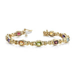 14k Gold Oval Semi - Precious Bracelet (7.20.cts.tw) - JewelryNest