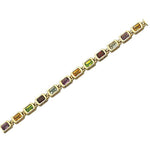 14k Gold Multi Color Emerald - Cut Gemstone Tennis Bracelet (6.40.cts.tw) - JewelryNest