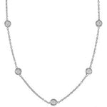 14k Solid Gold Round Diamond By The Yard Necklace (0.25.ct.tw) - JewelryNest
