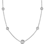 14k Solid Gold Round Diamond By The Yard Necklace (0.65.ct.tw) - JewelryNest