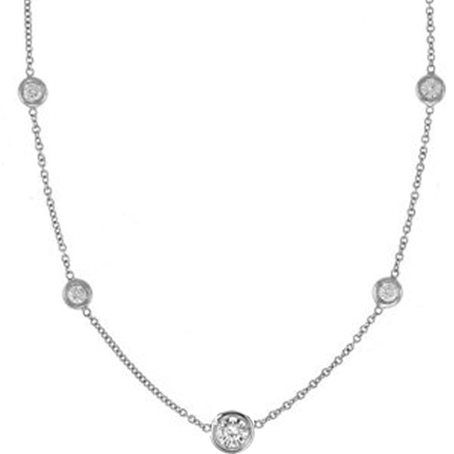 14k Solid Gold Round Diamond By The Yard Necklace (0.65.ct.tw) - JewelryNest