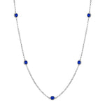 14K Round Sapphire By the Yard Necklace (1.45.cts.tw) - JewelryNest