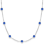 14k White Gold Sapphire By the Yard Necklace (2.31.cts.tw) - JewelryNest