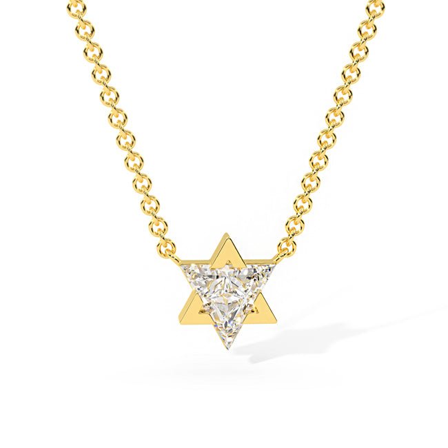 14K Lab Grown Diamond Star Of David Necklace (1.07 cts.tw) - JewelryNest