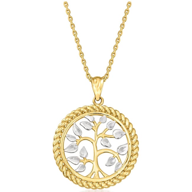 14k Gold Round Circle Tree of Life ( 3.8.gr.tw) - JewelryNest