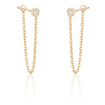 14k Gold Round Tread Diamond Chandelier Earring (0.10.ct.tw) - JewelryNest