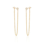 14k Round Diamond Chandelier Tread Earring (0.20.ct.tw) - JewelryNest