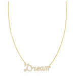 14k Yellow Gold Designer Diamond Dream Bar Name Necklace (0.27.ct.tw) - JewelryNest