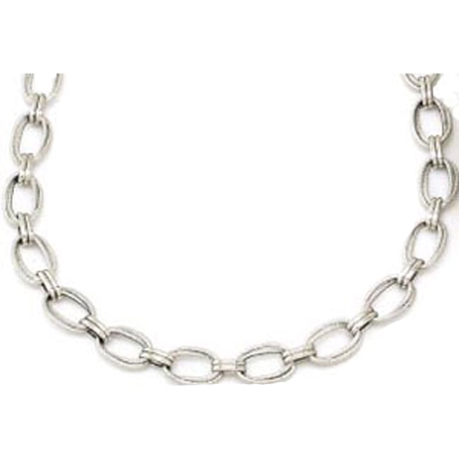 14k Solid Gold Oval Channel Necklace (12.0.gr.tw) - JewelryNest