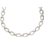 14k Solid Gold Oval Channel Necklace (12.0.gr.tw) - JewelryNest