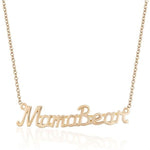 14k Designer Mama Bear Name Necklace (2.7.gr.tw) - JewelryNest