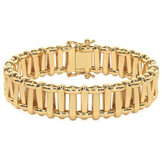 14k Solid Yellow Gold Designer Rollo Bracelet (32.0.gr.tw)