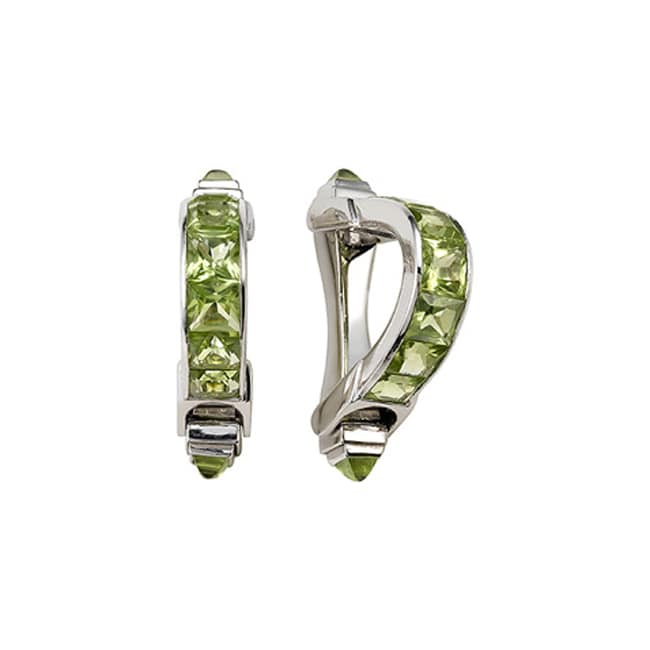 18K Gold Art Deco Reproduction Peridot Cufflink (8.53 cts.tw) - JewelryNest