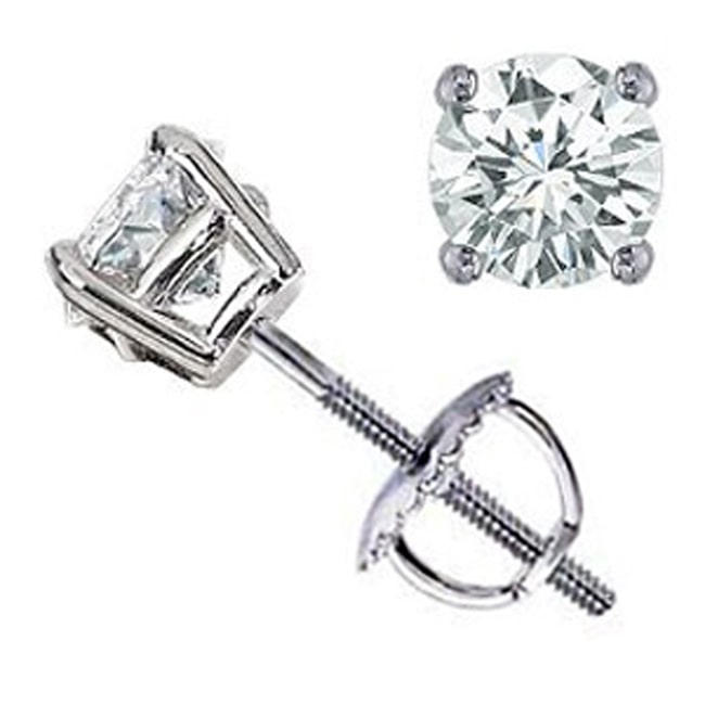 14k Solid Gold Round Prong Diamond Stud Earrings (0.40.ct.tw) - JewelryNest