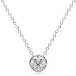14k Diamond Tapered Bezel Solitaire Necklace (0.40.ct.tw) - JewelryNest