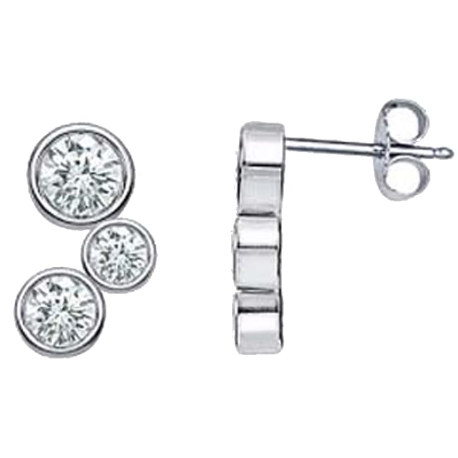 14k Solid Gold Cluster Round Diamond Earring (0.50 ct.tw) - JewelryNest