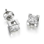 14k Solid Gold Princess Cut Diamond Stud (0.50.ct.tw) - JewelryNest