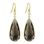 14k Gold Diamond Smoky - Topaz Dangle Earring (20.10 cts.tw) - JewelryNest