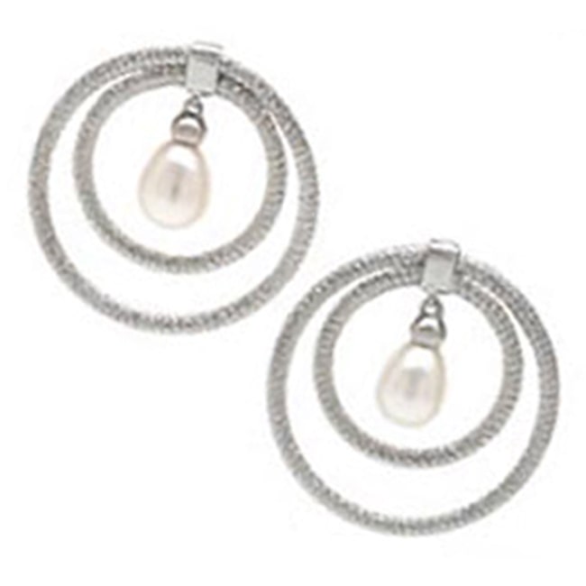 14k Solid Gold Drop Pearl Dangle Earrings (7.1.gr.tw) - JewelryNest