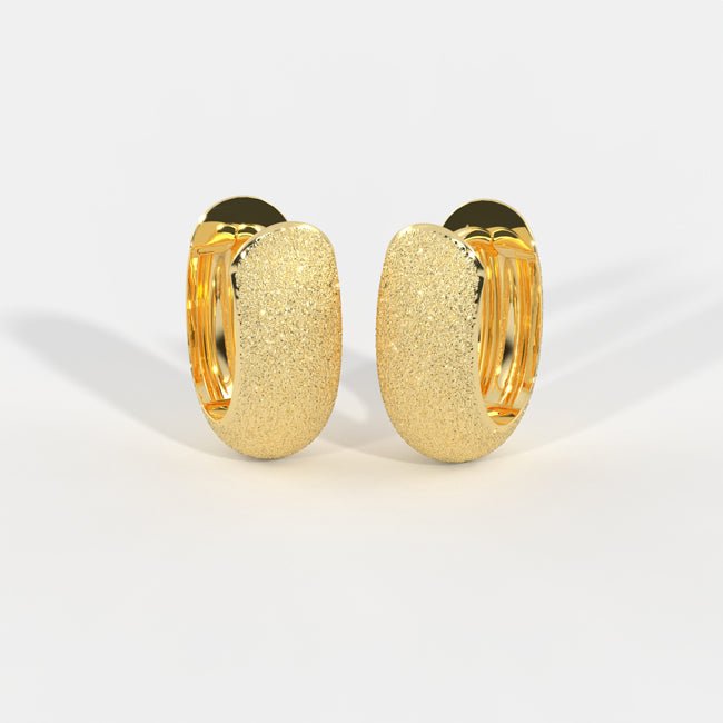 18k Yellow Gold Sparkle Cuddliest Huggie Earrings (7.0.gr.tw) - JewelryNest