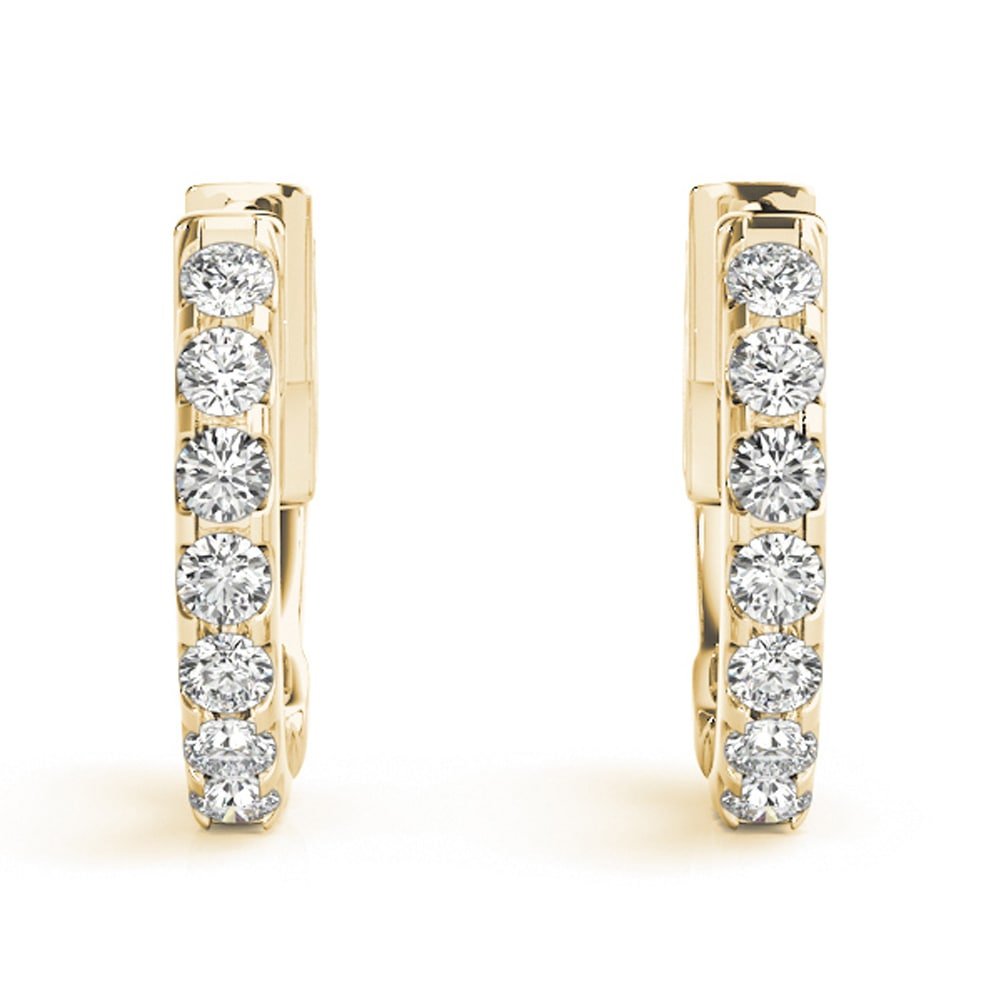 14k Round Lab Grown Diamond Huggie Earring (0.30.ct.tw) - JewelryNest