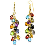 14k Gold Briolette Teardrop Gemstone Earrings (16.8.cts.tw) - JewelryNest