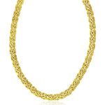 14k Solid Gold 9.0 mm Byzantine Necklace (23.10. gr.tw) - JewelryNest