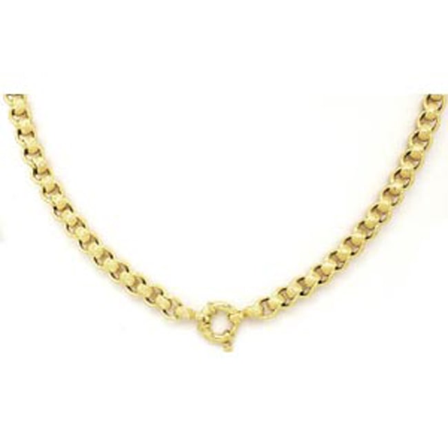14k Solid Yellow Gold Corrugated Round Necklace (19.0.gr.tw) - JewelryNest