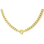14k Solid Yellow Gold Corrugated Round Necklace (19.0.gr.tw) - JewelryNest