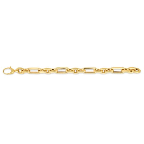 14K Yellow Gold Alternating Paperclip Links Chain (21.10 gr.tw) - JewelryNest