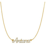 14k Yellow Solid Gold Diamonds Ariana Name Necklace (0.38.ct.tw) - JewelryNest