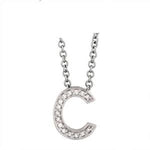 14k Gold Diamond Initial English Letter "C" Necklace (0.20.ct.tw) - JewelryNest