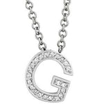 14k Gold Diamond Initial English Letter "G" Necklace (0.25.ct.tw) - JewelryNest