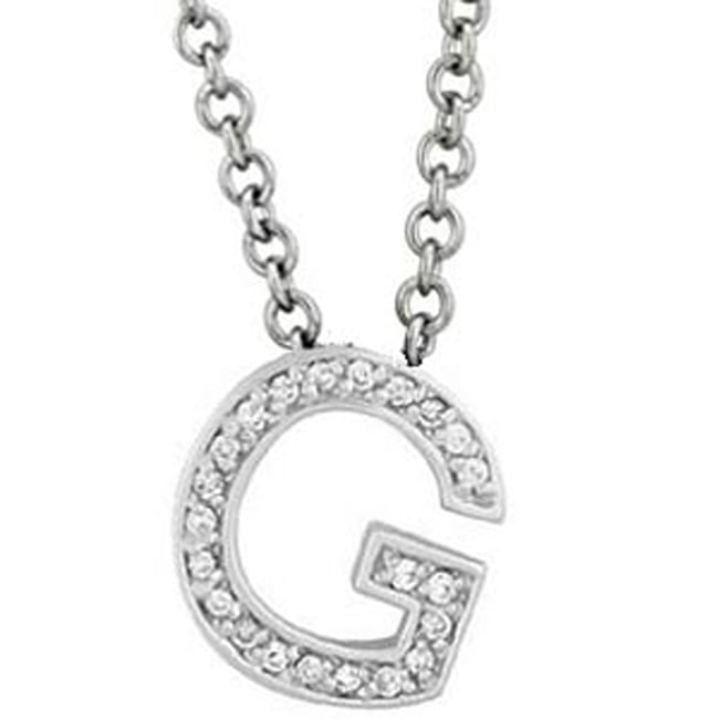 14k Gold Diamond Initial English Letter "G" Necklace (0.25.ct.tw) - JewelryNest