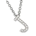 14k Gold Diamond English Initial Letter "J" Necklace (0.25.ct.tw) - JewelryNest