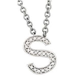 14k Gold Diamond Initial English Letter "S" Necklace (0.25.ct.tw) - JewelryNest