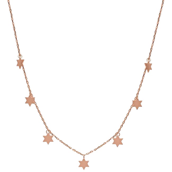 14k Rose Gold Star of David Charm Dangle Drop Necklace (3.8 gr.tw) - JewelryNest