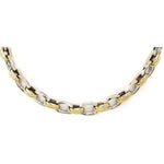 14k Gold Solid Two - Tone Gold Oval Necklace (26.5.gr.tw) - JewelryNest