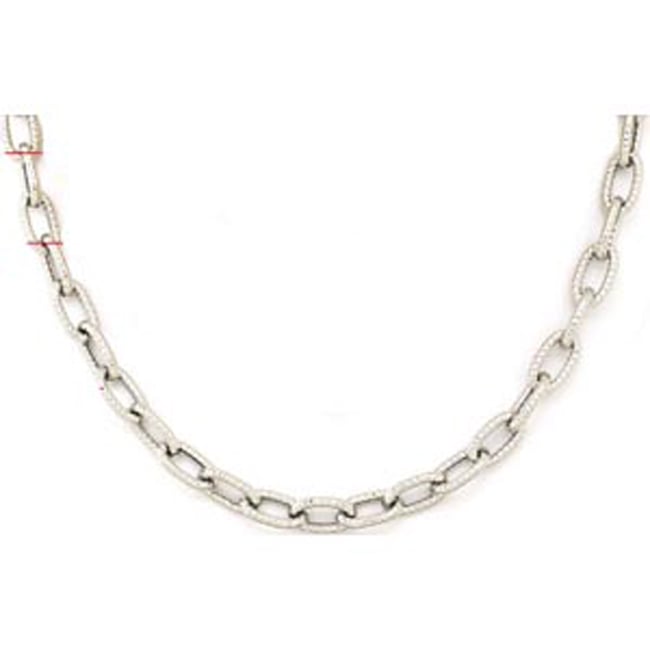 14k Solid White Gold Curve Regency Necklace (25.1.gr.tw) - JewelryNest