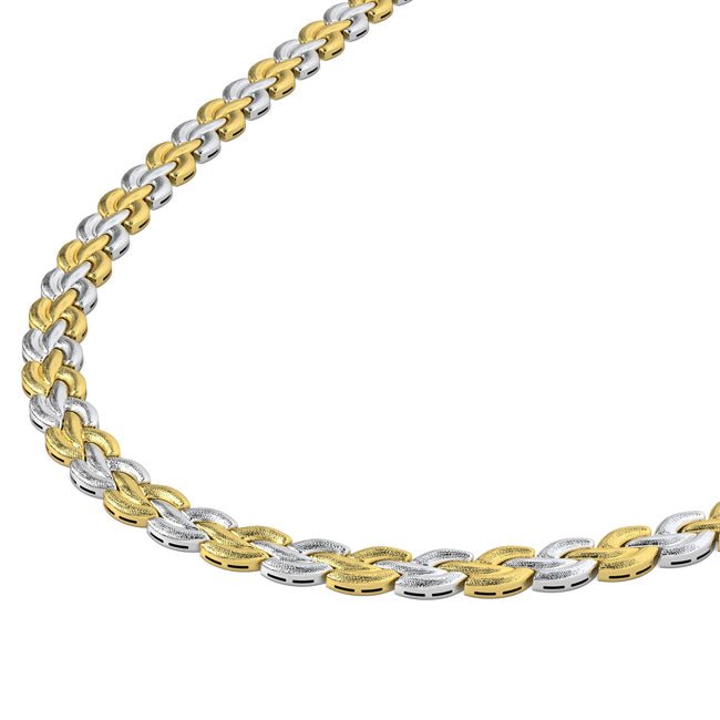 14k Gold Two - Tone Regency Braid Necklace (32.5.gr.tw) - JewelryNest