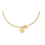 Gold Toggle Chain Necklace 14k solid Yellow Heart - Shaped ( 5.0.gr.tw) - JewelryNest
