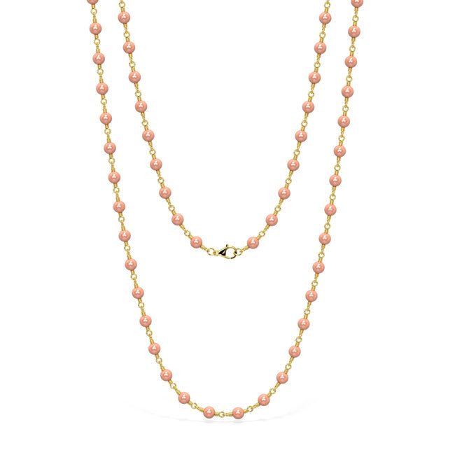 14k Gold Pink Cultured Freshwater Pearl Twisted Necklace - JewelryNest