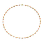 14k Gold Pink Cultured Freshwater Pearl Twisted Necklace - JewelryNest