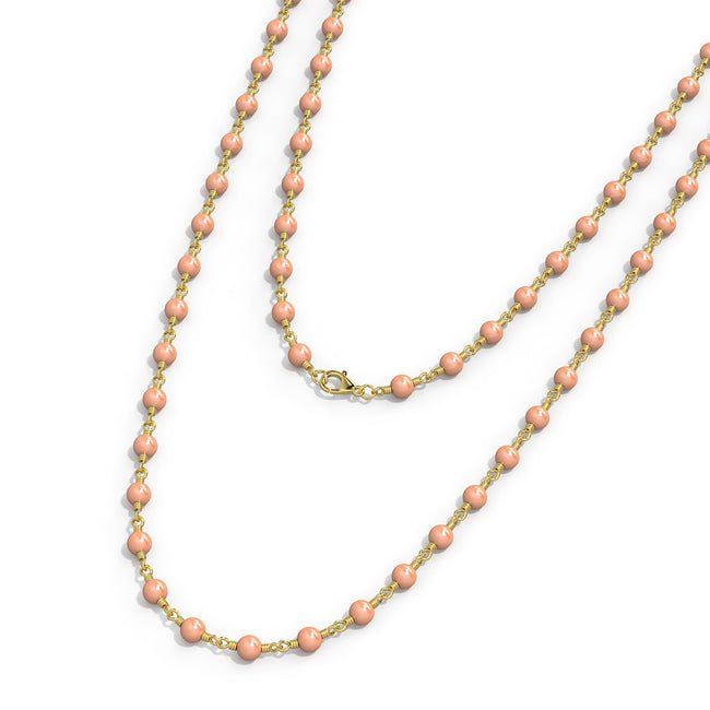 14k Gold Pink Cultured Freshwater Pearl Twisted Necklace - JewelryNest