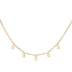 14k Solid Gold Dog Tag Dangle Charm Necklace (8.0.gr.tw) - JewelryNest