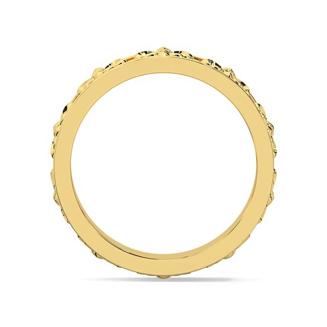 14k Solid Gold Fleur De Lis Unisex Cigar Wedding Band - JewelryNest