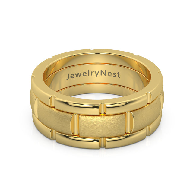 14k Yellow gold Unique Wedding Band Comfort-Fit Band (12.0 gr. tw)